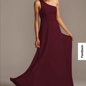 NWT David’s Bridal long Bridesmaid “WINE” dress